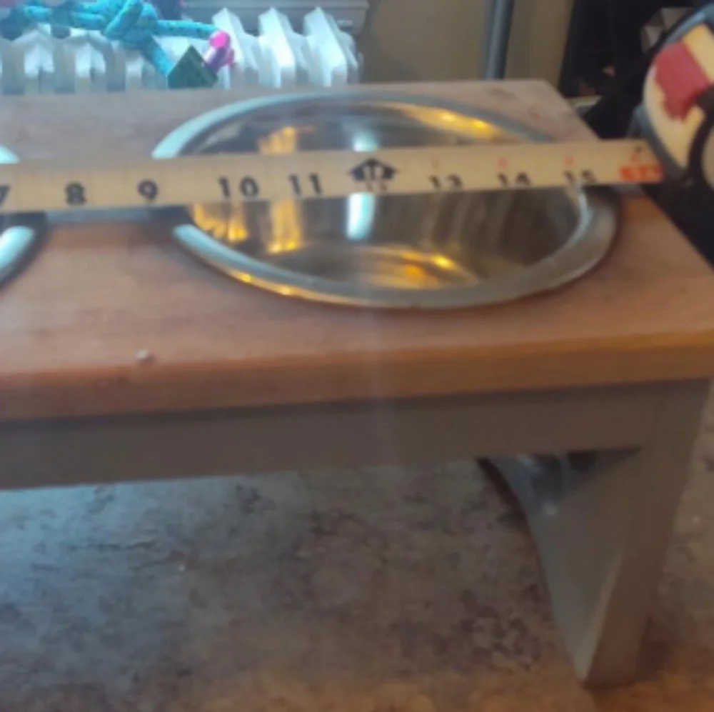 Wooden Elevated Pet Feeder with Stainless Steel Bowls